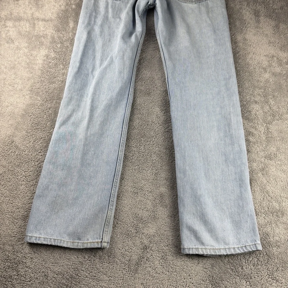 Levis Jeans Mens 34x30.5 Blue Light Wash Straight‎ Leg Mid Rise
